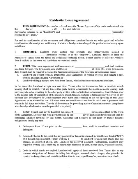 Editable Lease Agreement