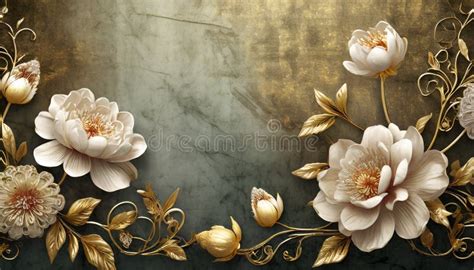 Flowers on Old Paper Background Stock Illustration - Illustration of ...