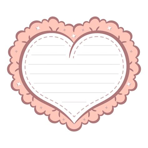 Premium Vector Sticky Heart Note Letter Frame With Pastel Coloring