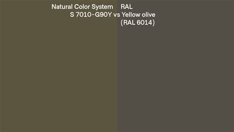 Natural Color System S 7010 G90y Vs Ral Yellow Olive Ral 6014 Side By