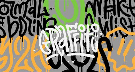 Abstract Urban Street Art Graffiti Style Background Template Wall With