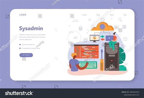 System Administrator Web Banner Landing Page Stock Vector Royalty Free 2093621053 Shutterstock