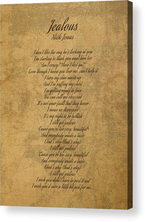 jealous nick jonas lyrics