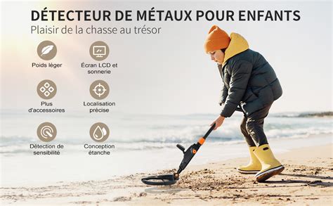 Aomdom Détecteur de Métaux pour Enfants Profondeur de Détection