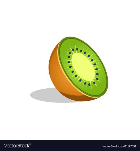 Kiwi Fruit Cut In Half Bright Icon Royalty Free Vector Image