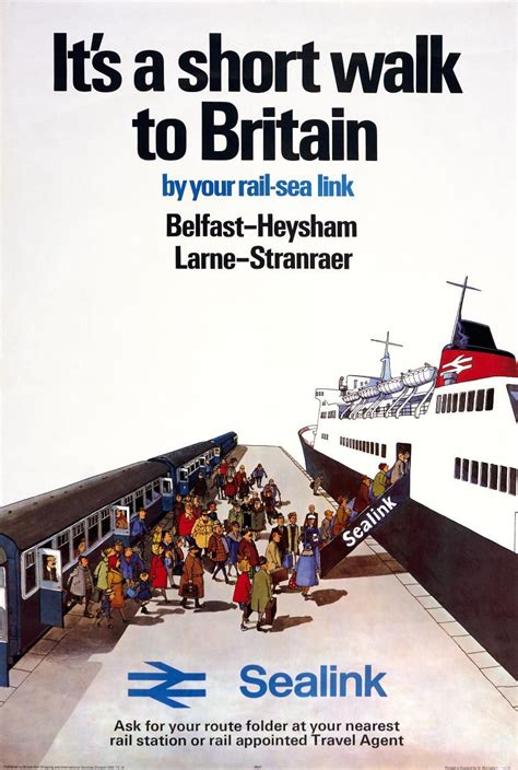 British Rail Sealink Larne Stranraer Belfast Heysham Train Posters