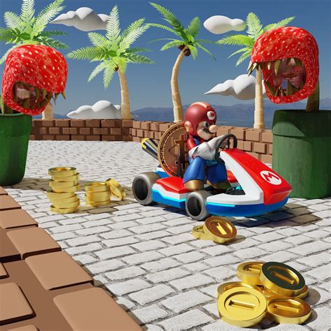 Mario Kart 3d Scene 3d Model Cgtrader