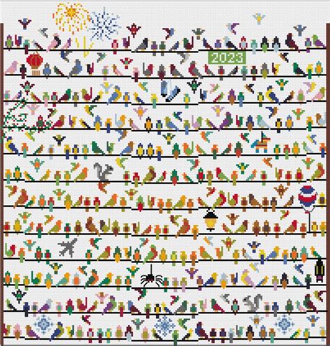 High Low Temperature Cross Stitch Pattern Temperature Birds Pdf