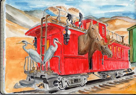 The Red Caboose Painting At Explore Collection Of