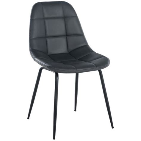 Clp Silla De Comedor Tom En Tela O Polipiel Simil Cuero Gris 52x46x82