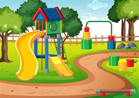 Blank kids playground with slides in the scene 1845053 Vector Art at Vecteezy