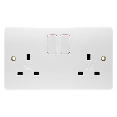 Buy MK K2647WHI 13A DP Switched Double Socket With Neons