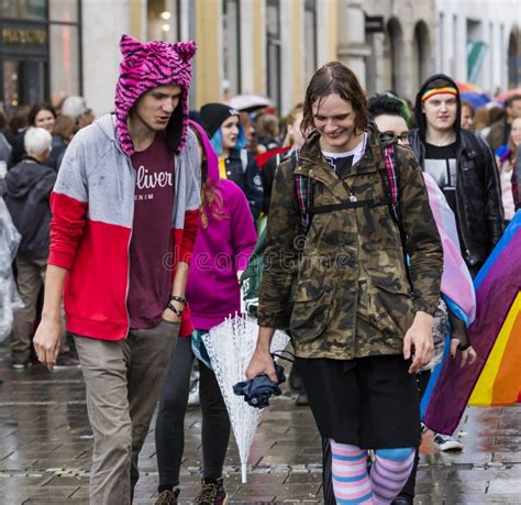 People Attending The Gay Pride Parade Also Known As Christopher Street Day CSD In Munich