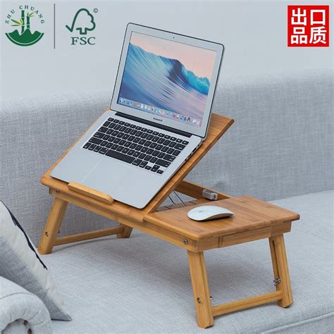 Multifunctional Bamboo Wooden Laptop Desk Laptop Stand Serving Bed Tray