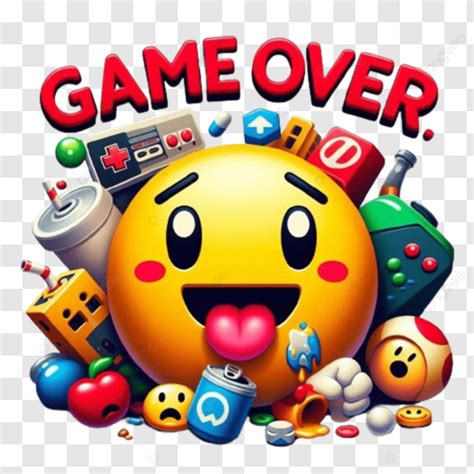 Red Text Game Over Emoji, Game Over, Game Over Tag PNG Transparent ...