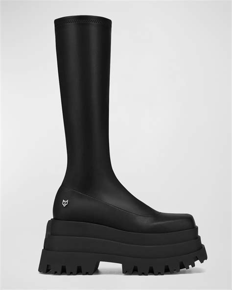 Naked Wolfe Sin Stretch Lug Sole Platform Boots Neiman Marcus