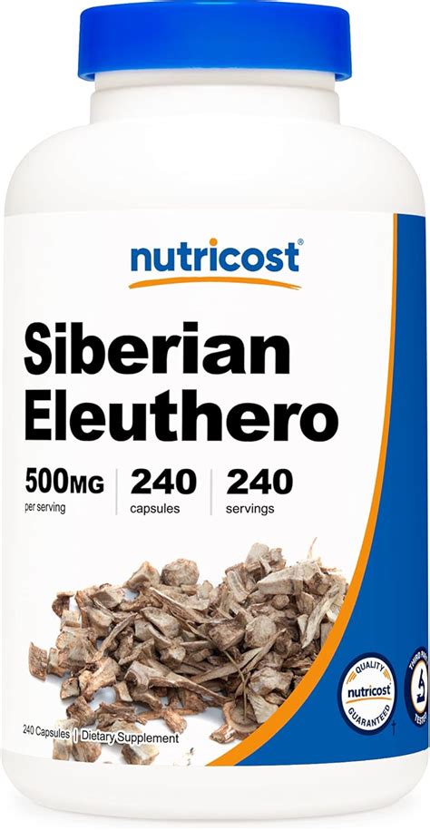 Nutricost Eleuthero siberiano 500 mg 240 cápsulas Eleutherococcus