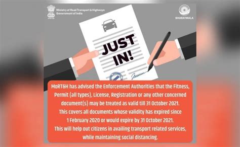 Govt Extends Validity Of Driving License Rc Other Vehicle Documents