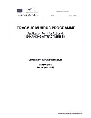 Fillable Online Erasmus Mundus Programme Action Enhancing