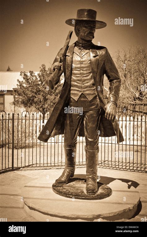 Wyatt Earp Statue At The Wyatt Earp House Tombstone Arizona Usa Stock