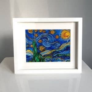 The Starry Night Painted Glass Suncatcher Glass Painting Hand Painted