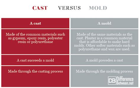 Difference Between Cast And Mold Difference Between