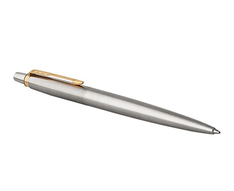 Parker Jotter Ballpoint Pen Stainless Steel Gold Trim The