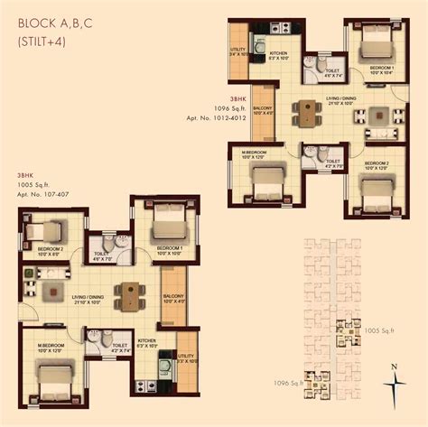 Typical Floor Plan – Block A, B, C