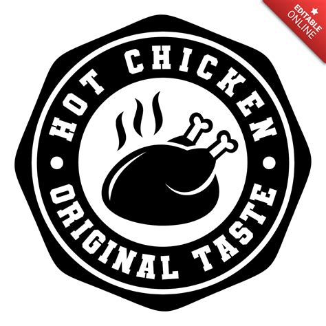 Hot Chicken Stamps Badge Label Logo Design Template Free Design Template