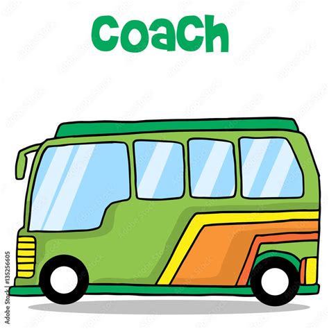 Cartoon of coach bus transportation Stock Vector | Adobe Stock