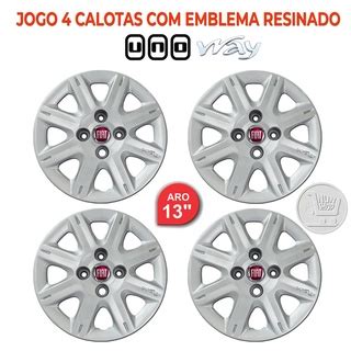 Jogo Calotas Fiat Uno Way Aro Emblema Resinado Shopee Brasil