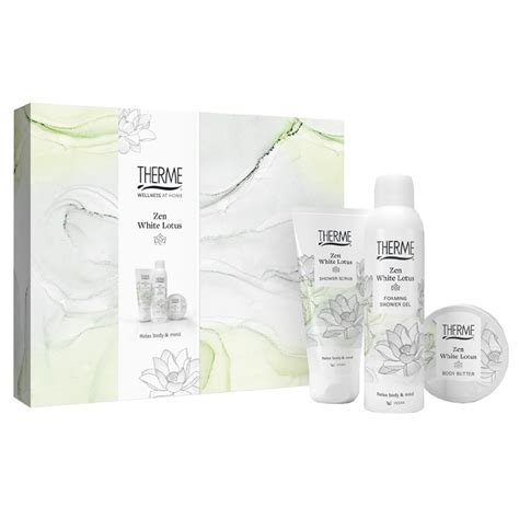 Zen White Lotus Wellness Treatment Geschenkset 3 Delig Therme