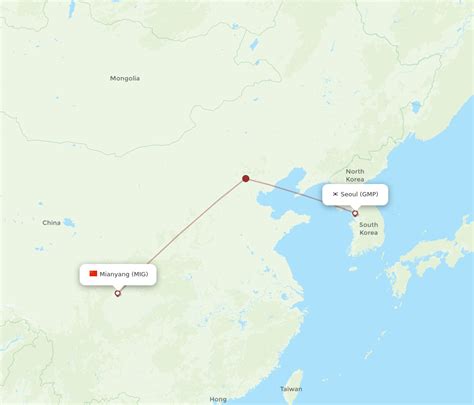 All Flight Routes From Mian Yang To Seoul Mig To Gmp Flight Routes