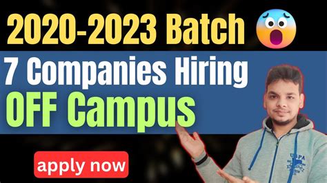 Companies Hiring Off Campus Job Drive