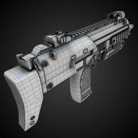 MP7 Submachine gun Hi-Res 3D Model .max .obj .fbx .lwo .lw .lws .ma .mb ...