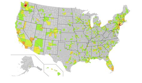 [OC] Coronavirus cases map of the United States by county : r/dataisbeautiful