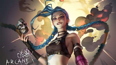 Jinx Grenade Arcane Lol League Of Legends Game Art 4k Hd Wallpaper Rare Gallery