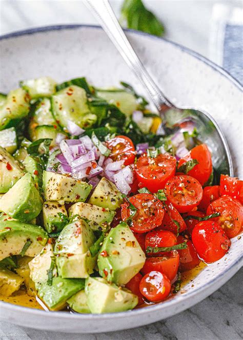 Healthy Cucumber Salad Recipe With Tomato Avocado Cucumber Salad Recipe — Eatwell101