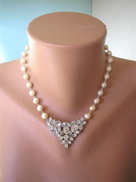 Great Gatsby Jewelry Wedding Jewelry Pearl And Rhinestone Etsy