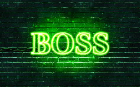 Download Wallpapers Hugo Boss Green Logo 4k Green Brickwall Hugo