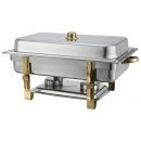 Stainless Steel Gold Accented 6 Qt Malibu Collection Oval Chafer