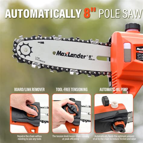 Pole Saw 8 Inch Cordless Pole Saws For Tree Trimming And 18 Inch Pole Hedge