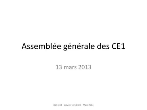 PPT Assemblée générale des CE1 PowerPoint Presentation free download