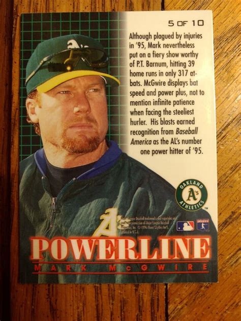 Flair Powerline Mark Mcgwire Insert Oakland A S Ebay