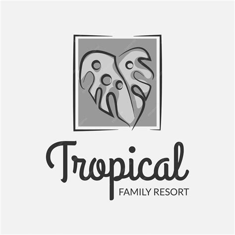 Premium Vector | Tropical resort logo design
