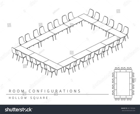 Meeting Room Setup Layout Configuration Hollow Stock Vector (Royalty ...