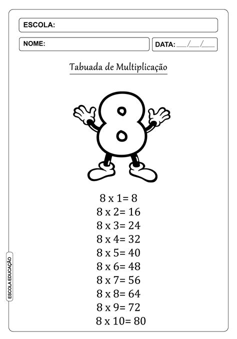 Atividade De Tabuada Para Imprimir Multiplica O Escola Educa O Hot