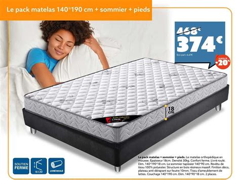 Promo Le Pack Matelas Cm Sommier Pieds Chez Atlas