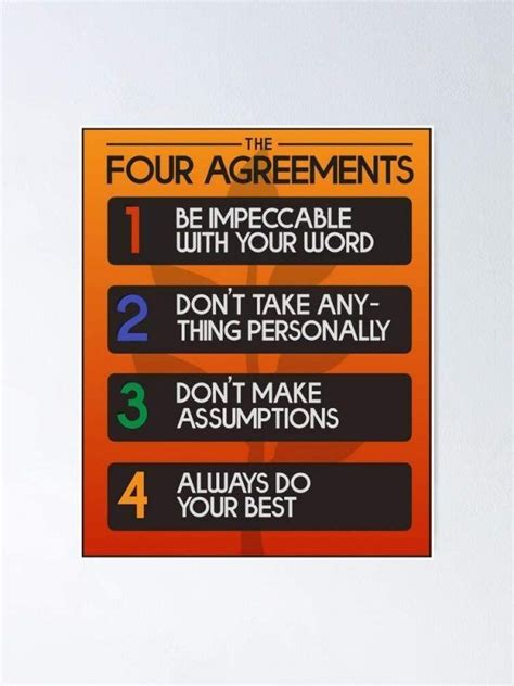 The Four Agreements Self Development Poster – Poster | Canvas Wall Art ...