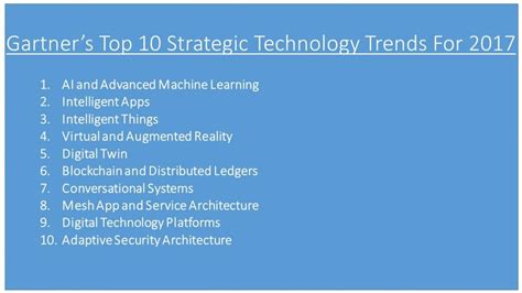 Gartner Top 10 Strategic Technology Trends For 2017